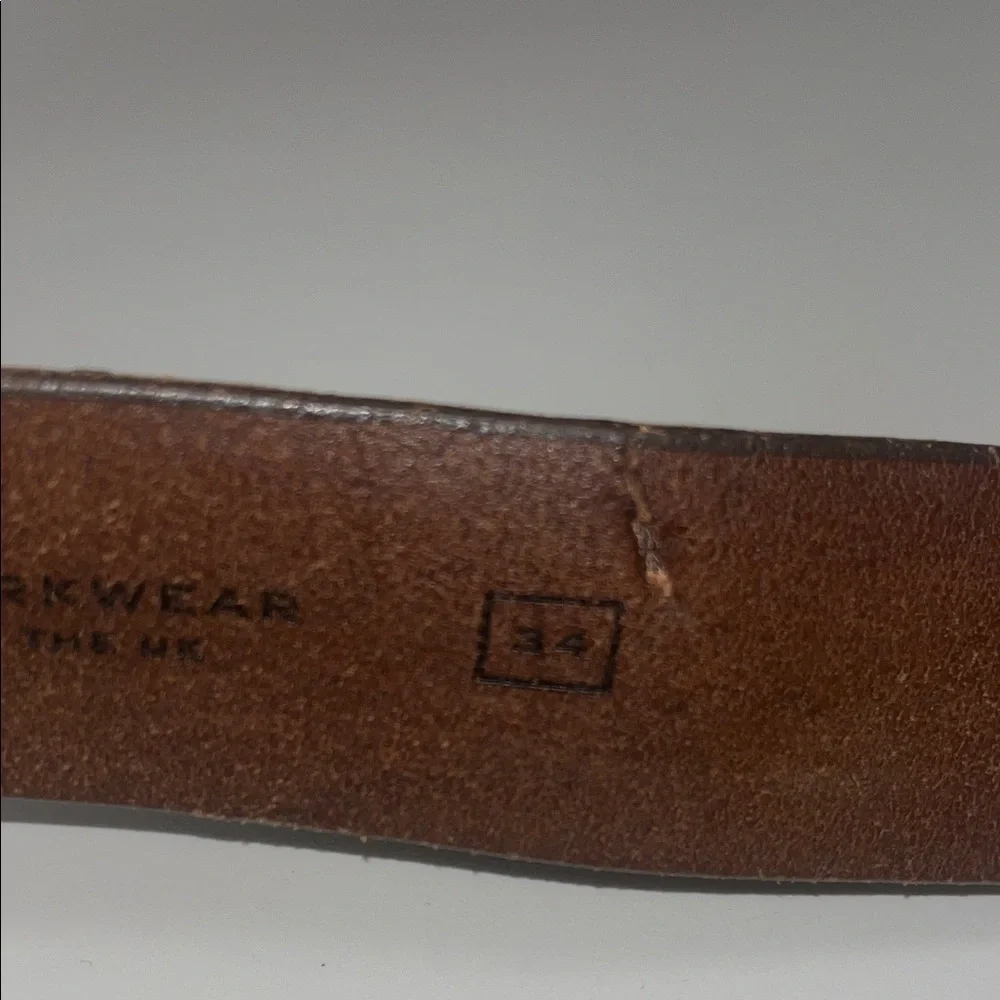 Original Structure BLUE Workwear Classic Dark Brown Leather Belt SZ 34